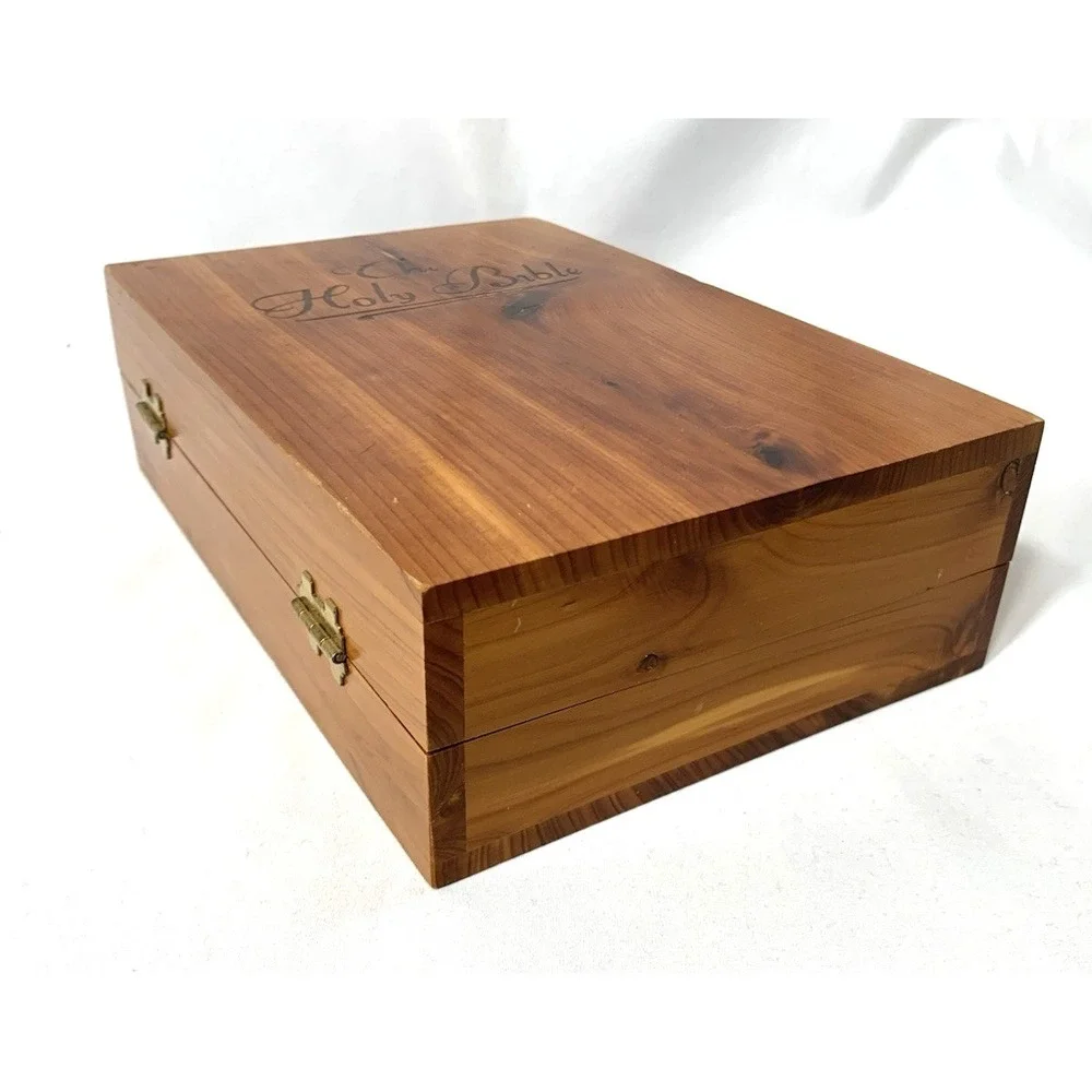 Bible Box‎ with Brass latch Cedar Wood USA Union Made Vintage